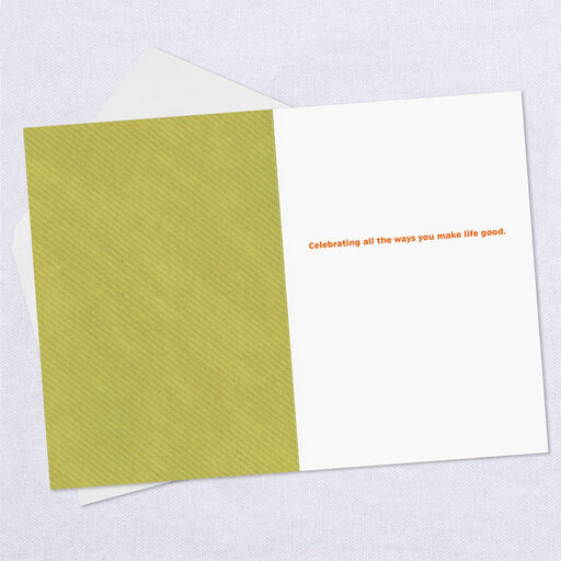 Retro Lettering Folded Birthday Photo Card, 