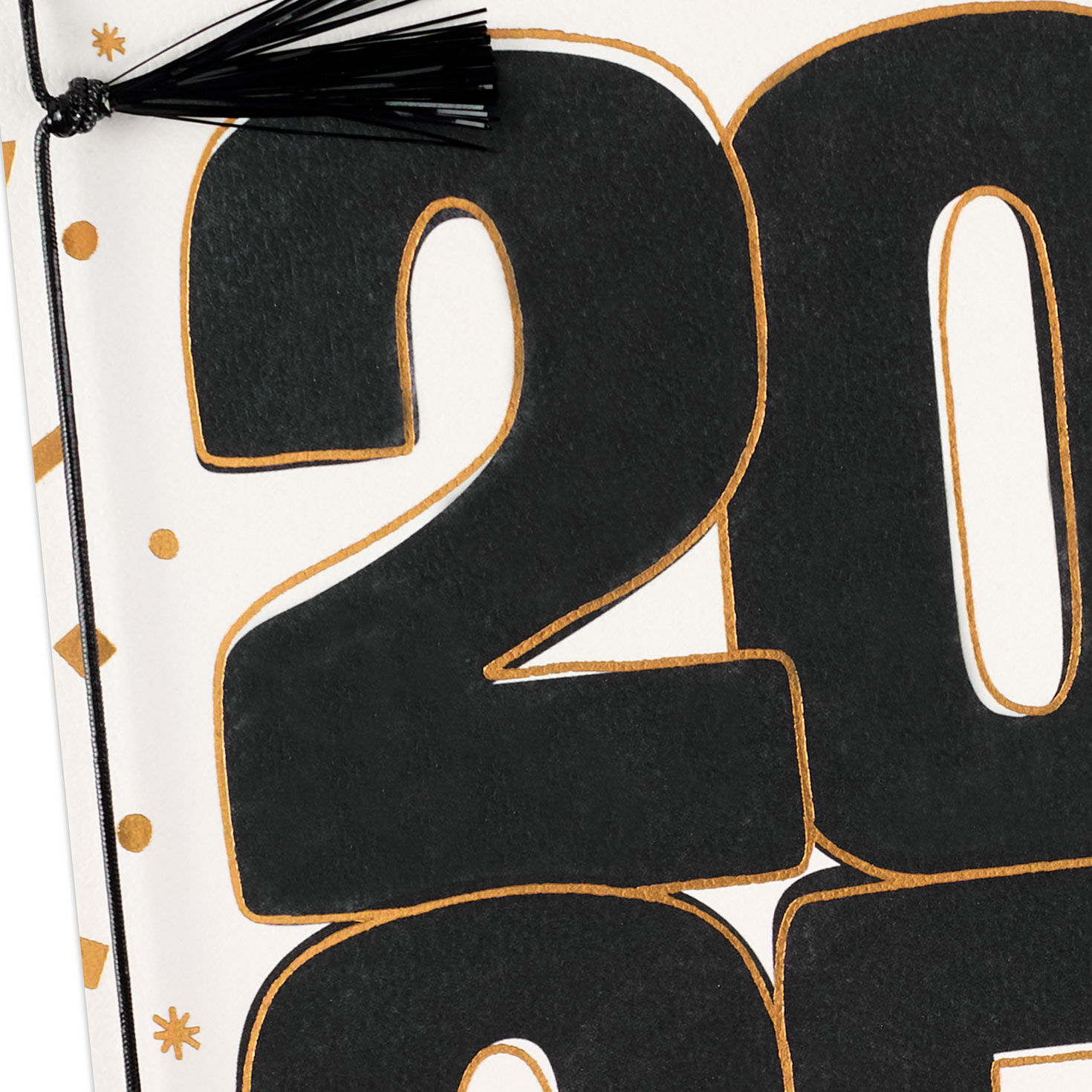 Black and Gold Confetti Class of 2025 Graduation Card  image number 4