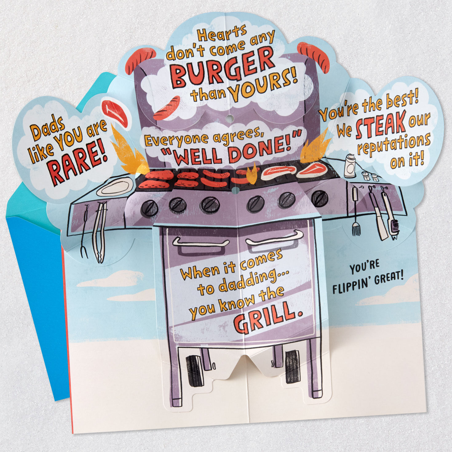 A Day of Thrills, Chills and Grills Pop-Up Birthday Card for Dad for only USD 5.59 | Hallmark