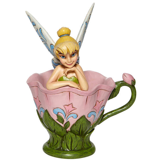Jim Shore Disney Tinker Bell in Flower Teacup Figurine, 6.25"
