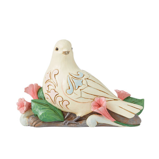 Jim Shore White Dove With Spring Flowers Figurine, 4.5", 
