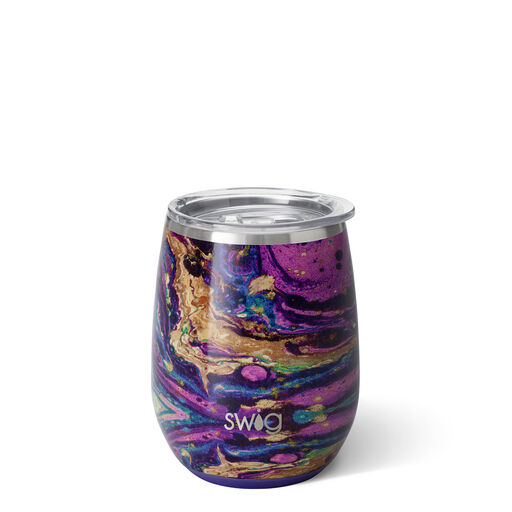 Swig Purple Reign Stainless Steel Stemless Wine Glass, 14 oz., 