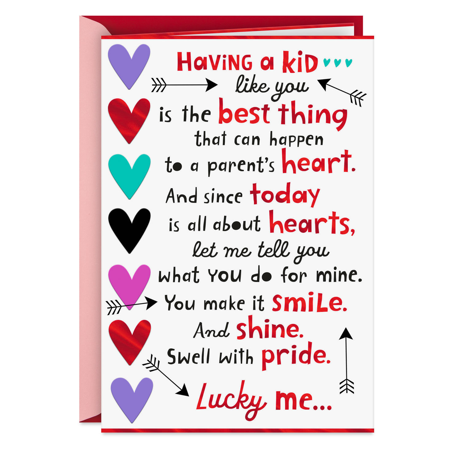 So Lucky to Have a Kid Like You Valentine's Day Card From Parent