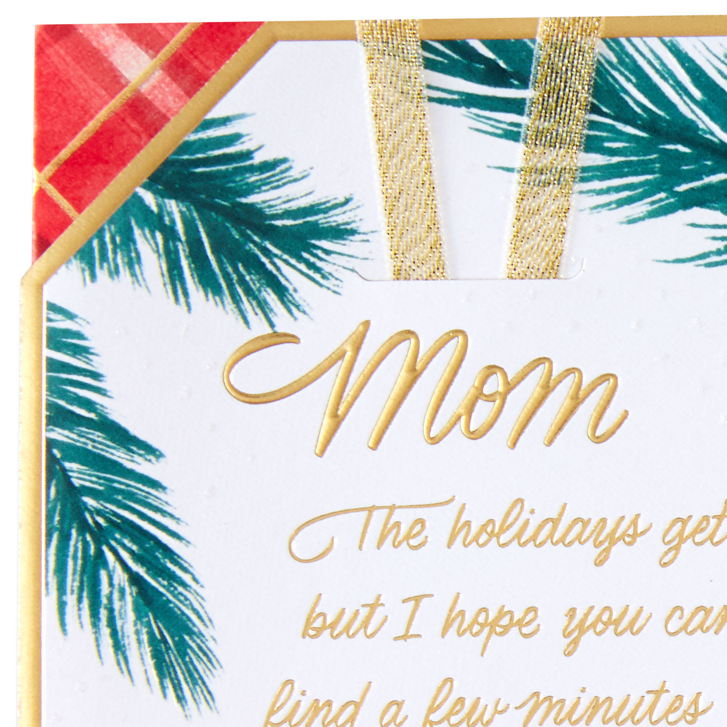 Pine Branch Winter Scene Christmas Card for Mom Card Front Detail image number 4