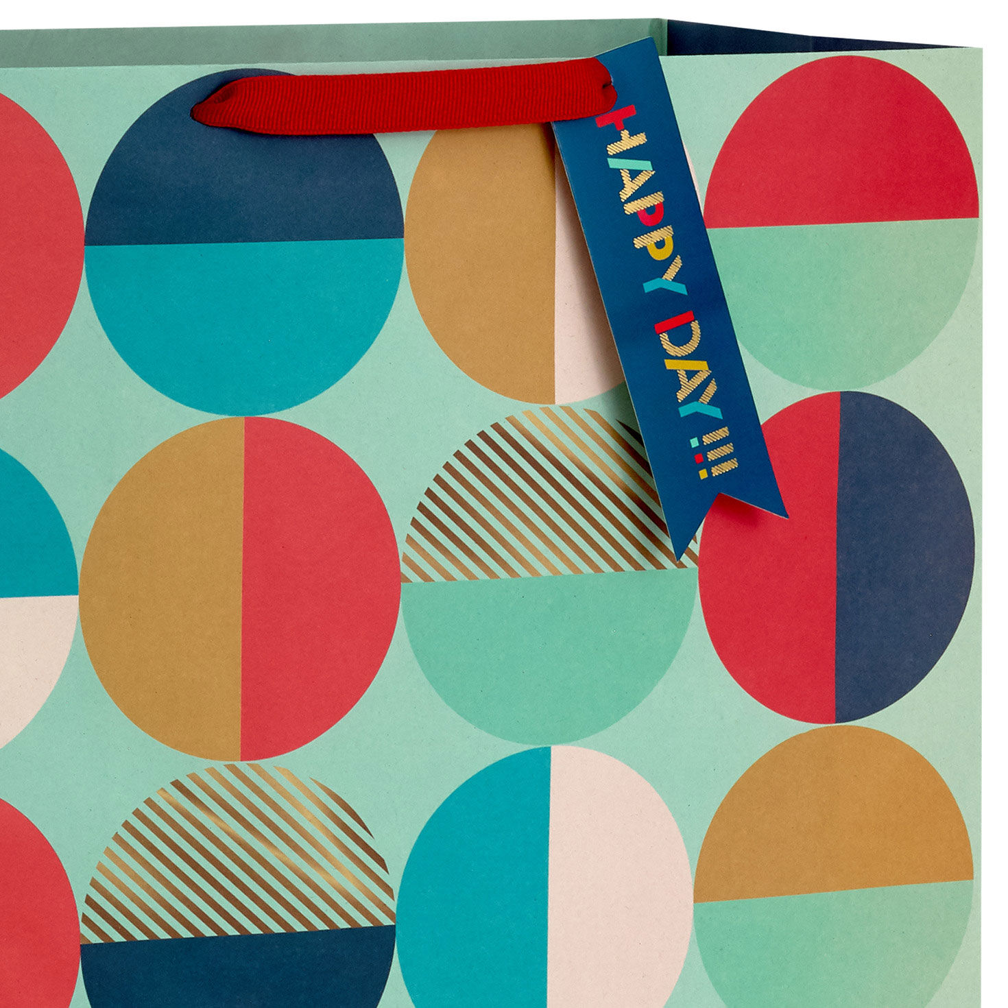 Colorblock Circles Extra-Deep Gift Bag handle detail image number 4