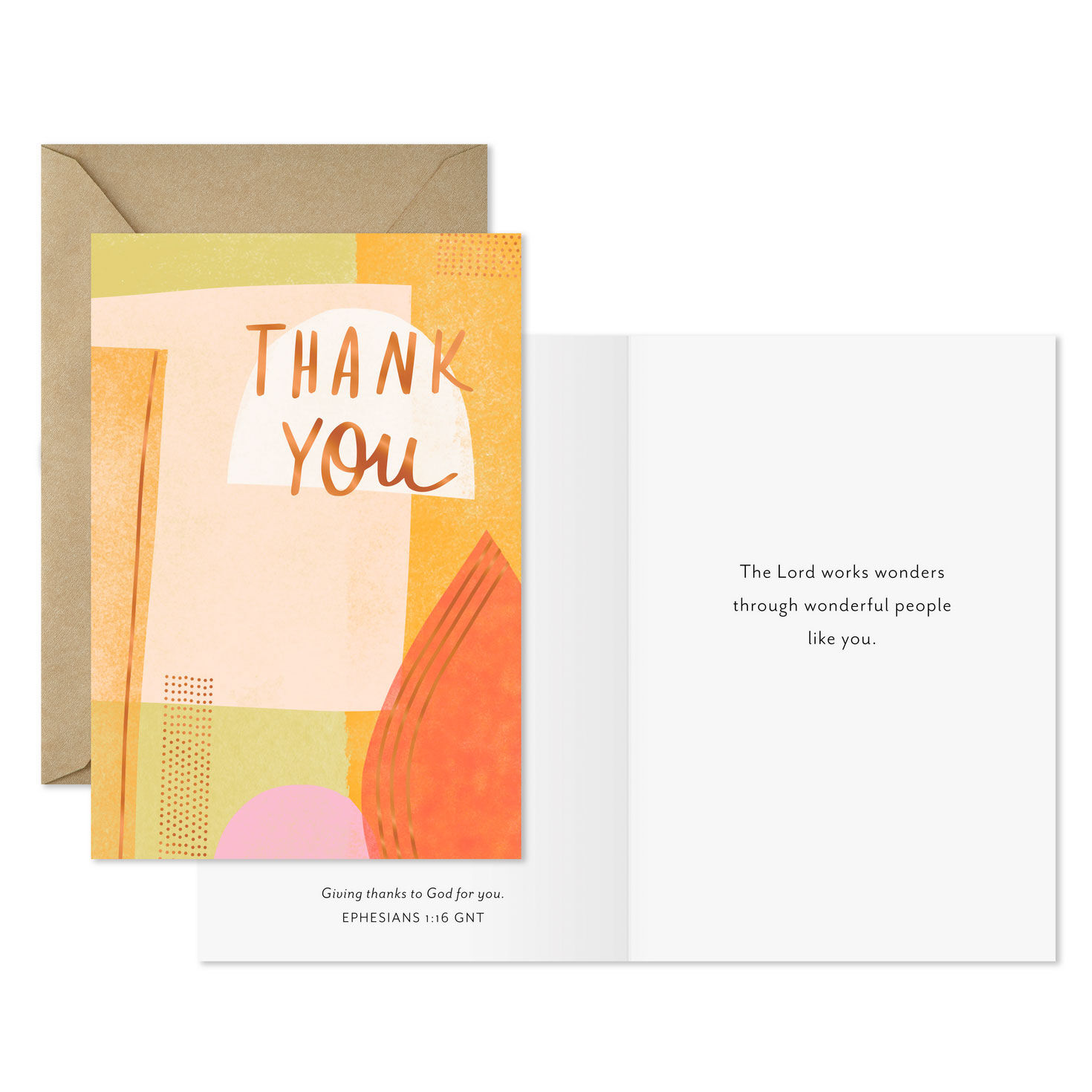 Pastel Geometric Shapes Thank You Cards Pack Card Front with Sentiment image number 3