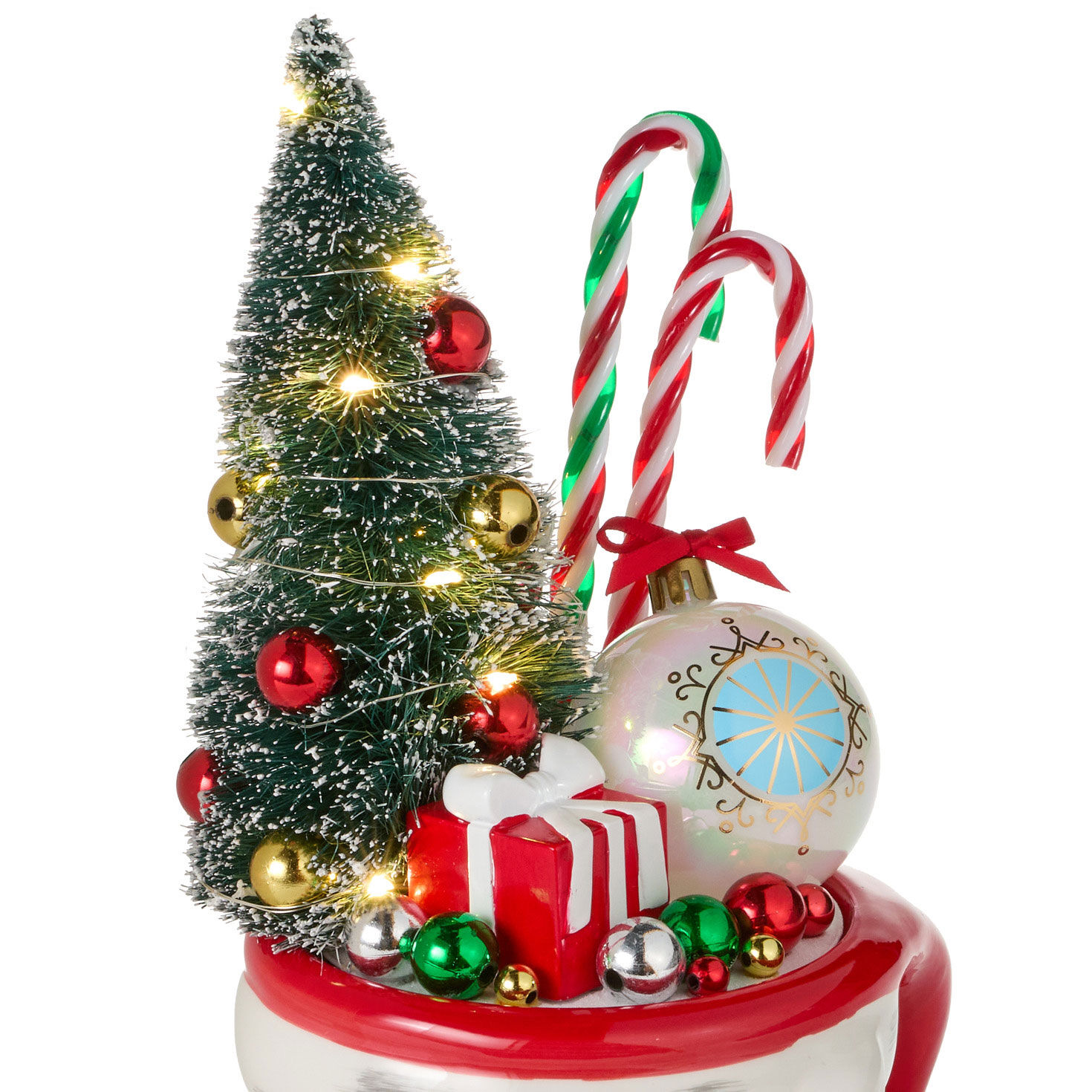 Smiling Santa With Tree Light-Up Figurine, 11.25" H for only USD 46.99 | Hallmark