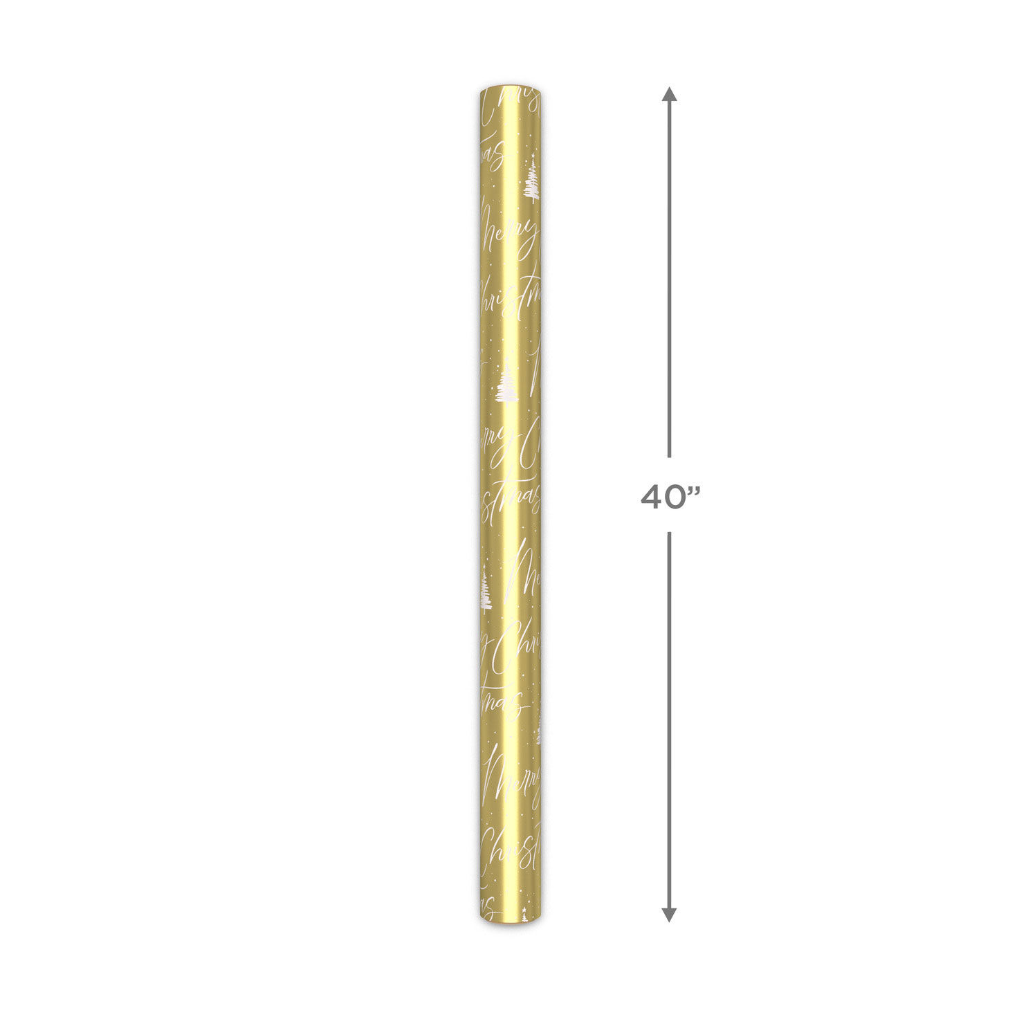 Merry Christmas on Gold Metallic Jumbo Wrapping Paper  image number 5