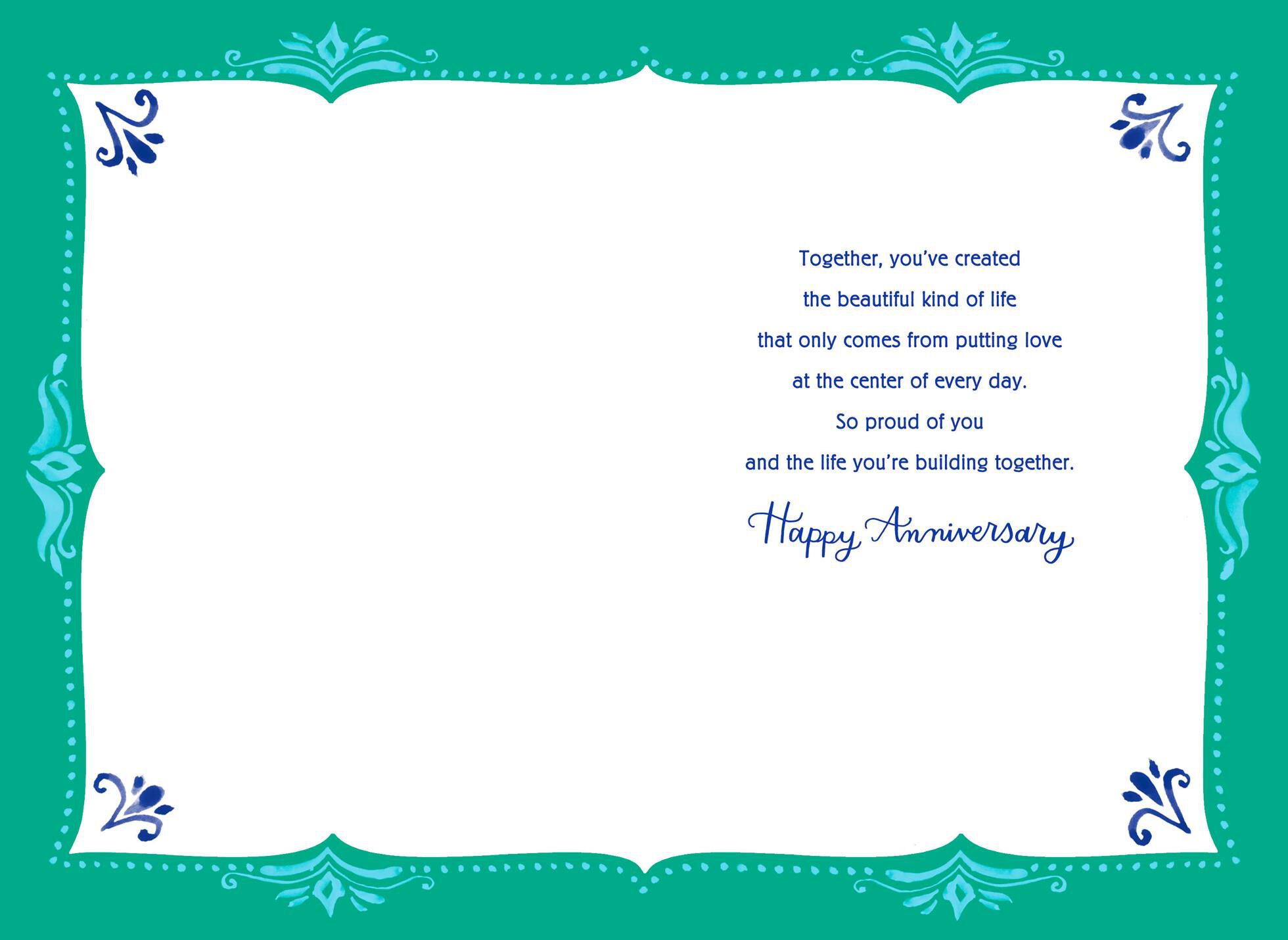 Paisley Anniversary Card for Daughter and Son-in-Law