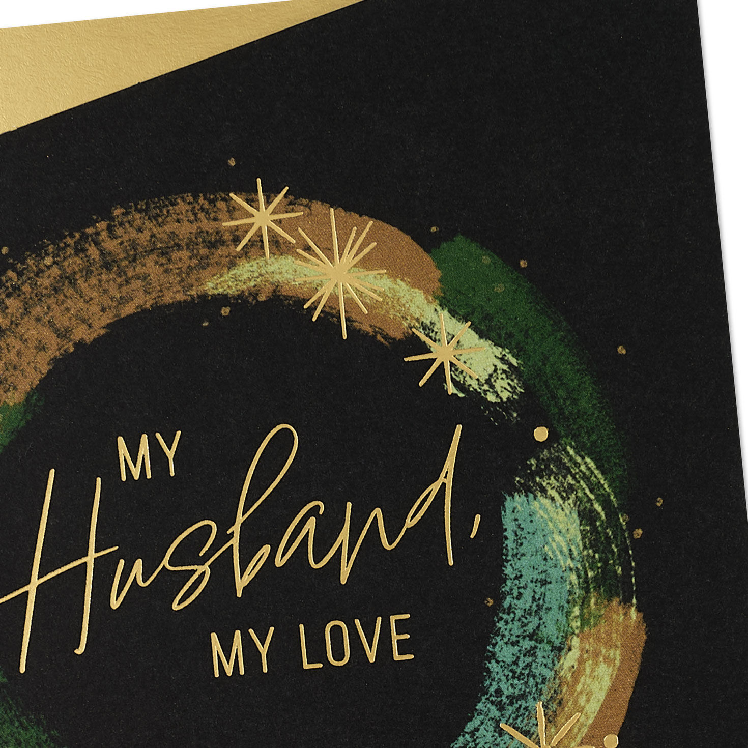 Modern Holiday Wreath Husband Christmas Card Card Front Detail image number 5