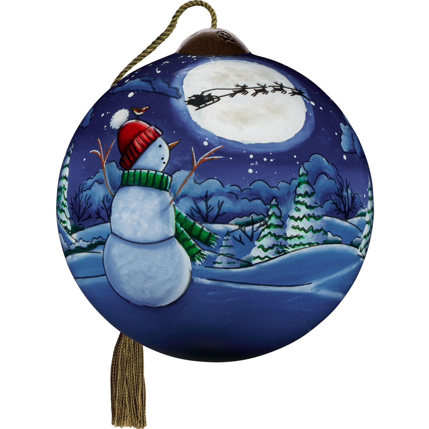 Ne'Qwa Art A Moonlit Flight Glass Christmas Tree Ornament, 2.7"