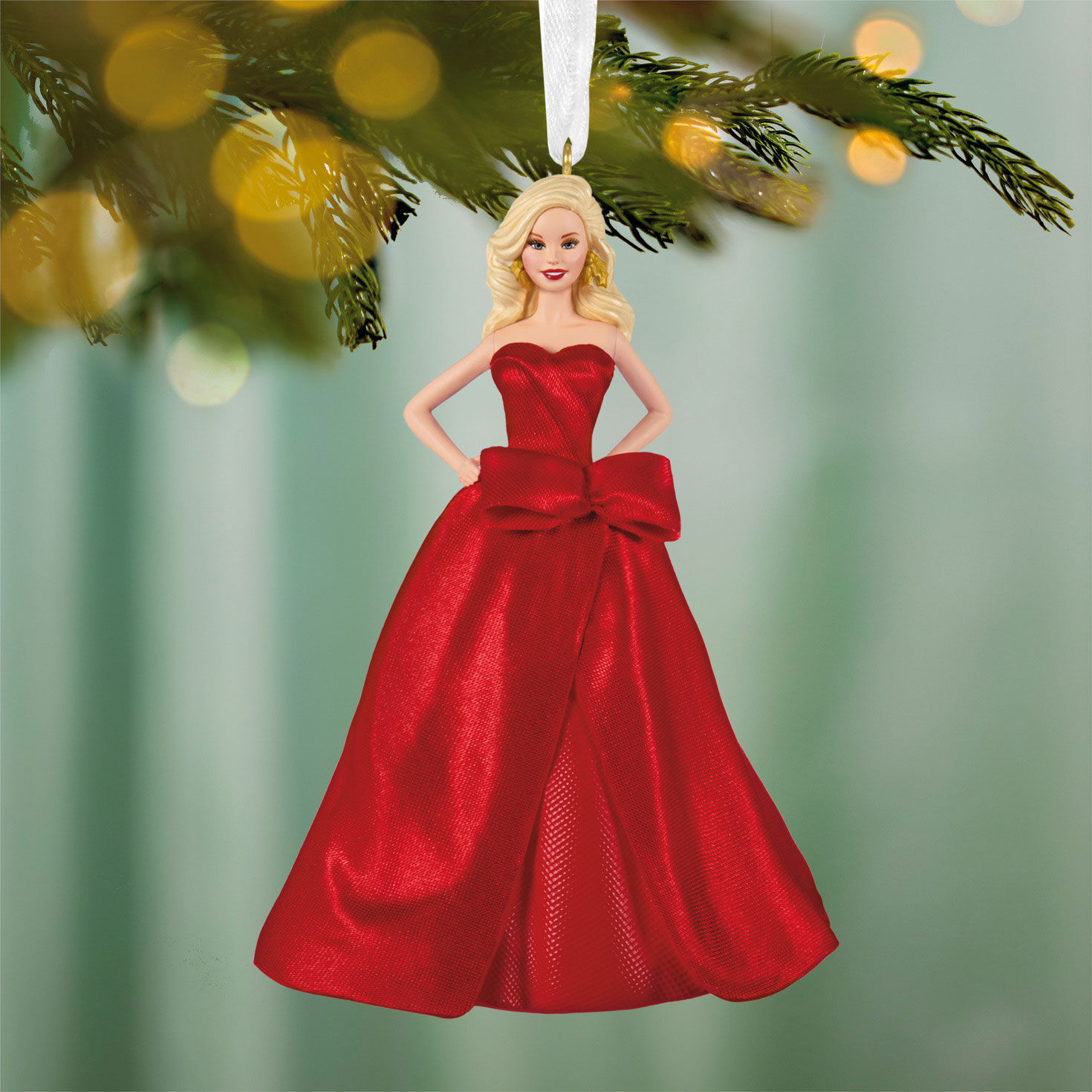 2026 Holiday Barbie Keepsake Ornament hanging on tree image number 2