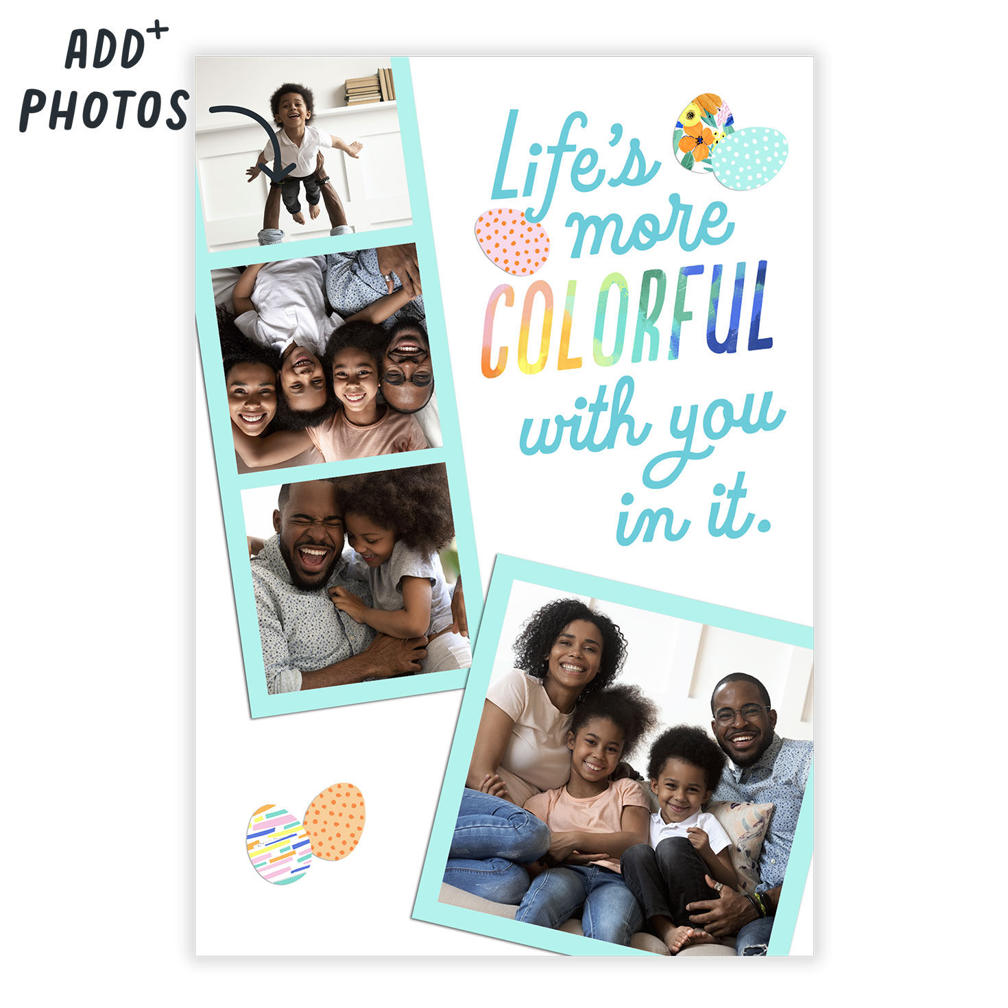 Life's Colorful With You Photo Collage Easter eCard, , large image number 2