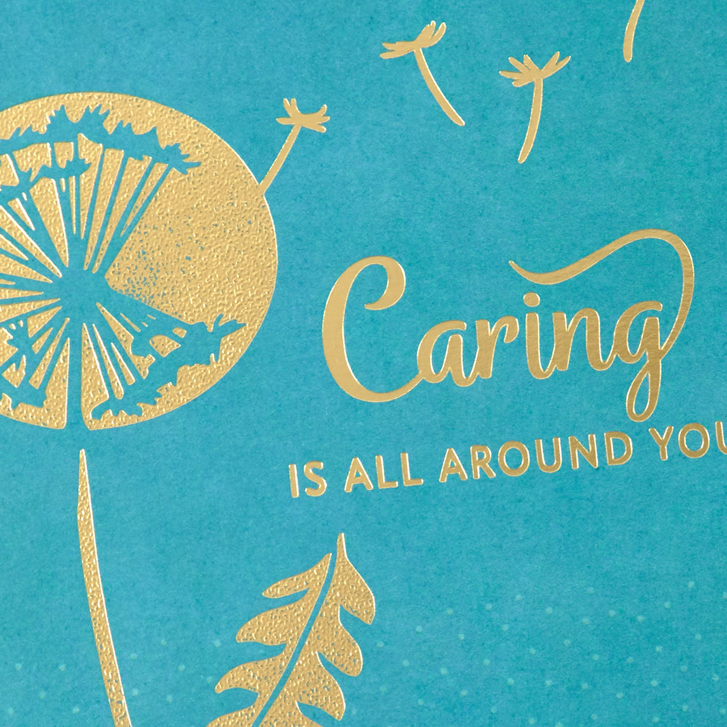 Gold and Blue Dandelion Encouragement Card Card Front Detail image number 4