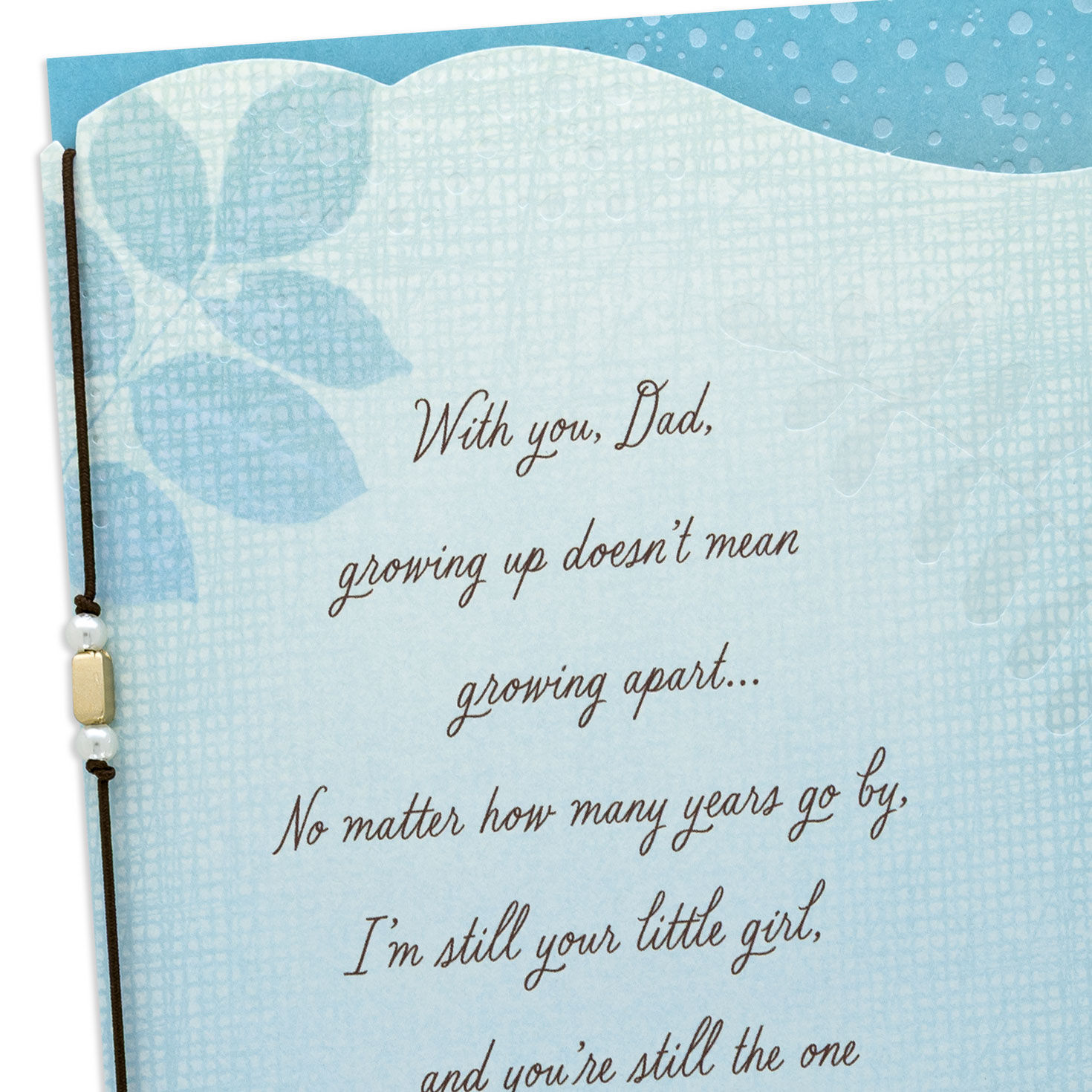 Blue Leaf Print Dad Father's Day Card From Daughter Card Front Detail image number 4