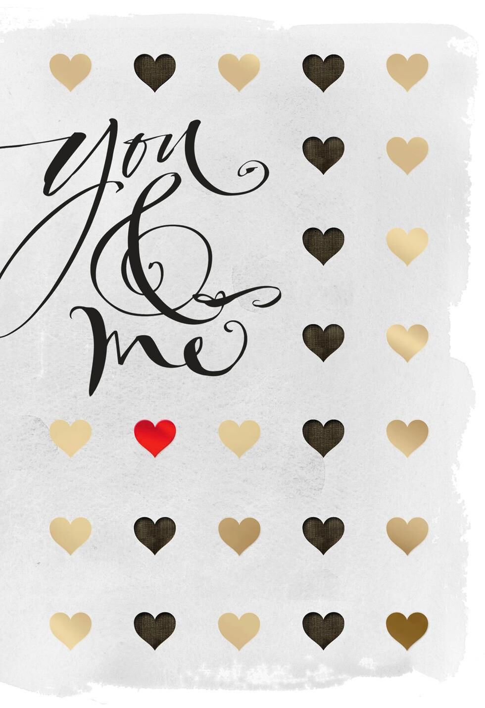 You & Me Calligraphy Valentine's Day Card