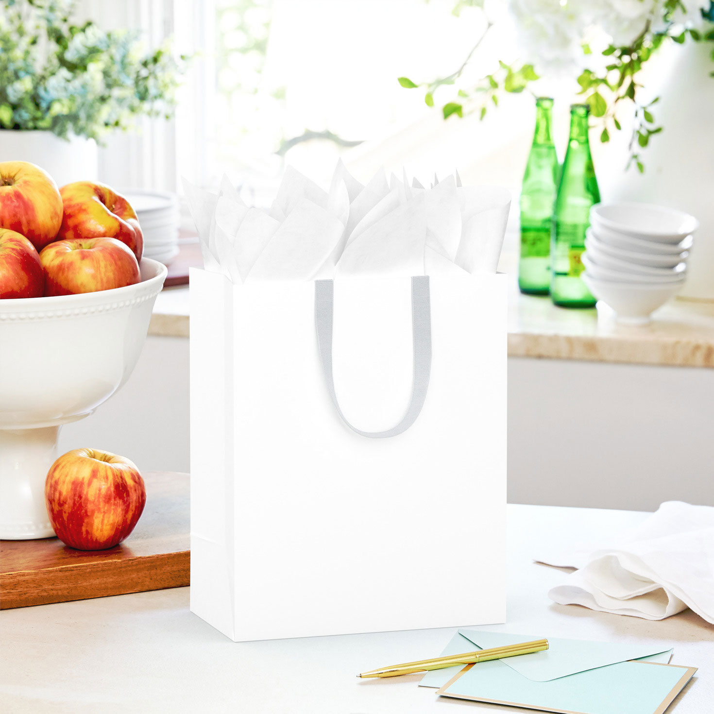 White Medium Gift Bag in use image number 2