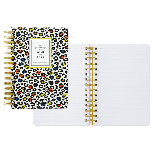 Animal Print Hardback Spiral Notebook With Sticker Sheet, 