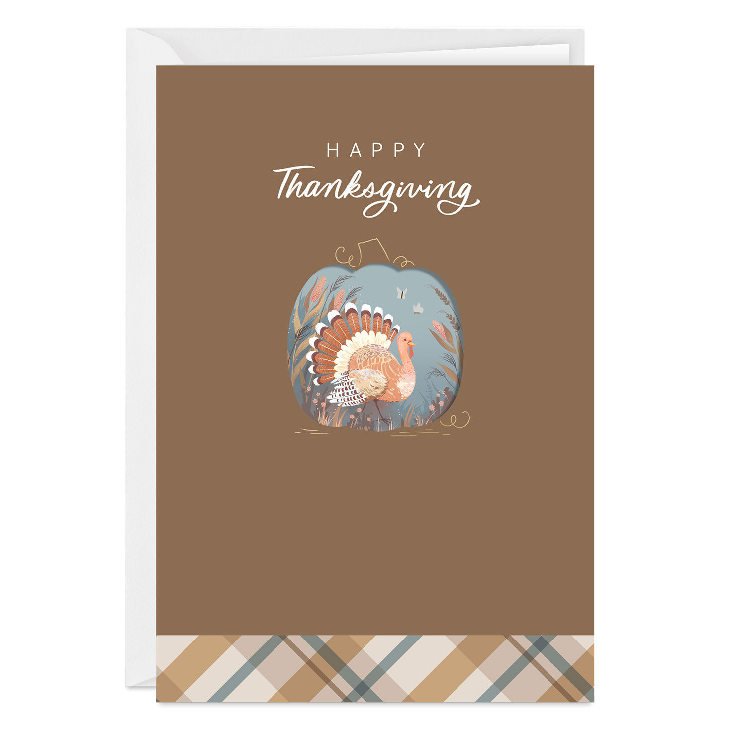 Rustic Painted Pumpkin Custom Thanksgiving Card