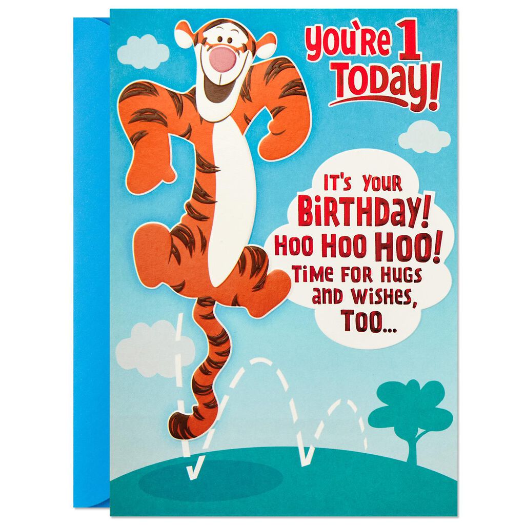 disney winnie the pooh tigger pop up 1st birthday card greeting