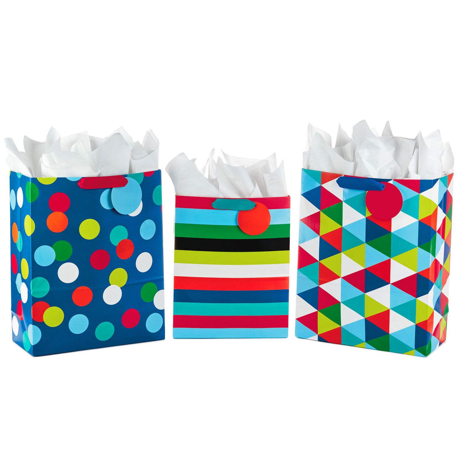 Colorful Geometrics 3-Pack Gift Bag Bundle