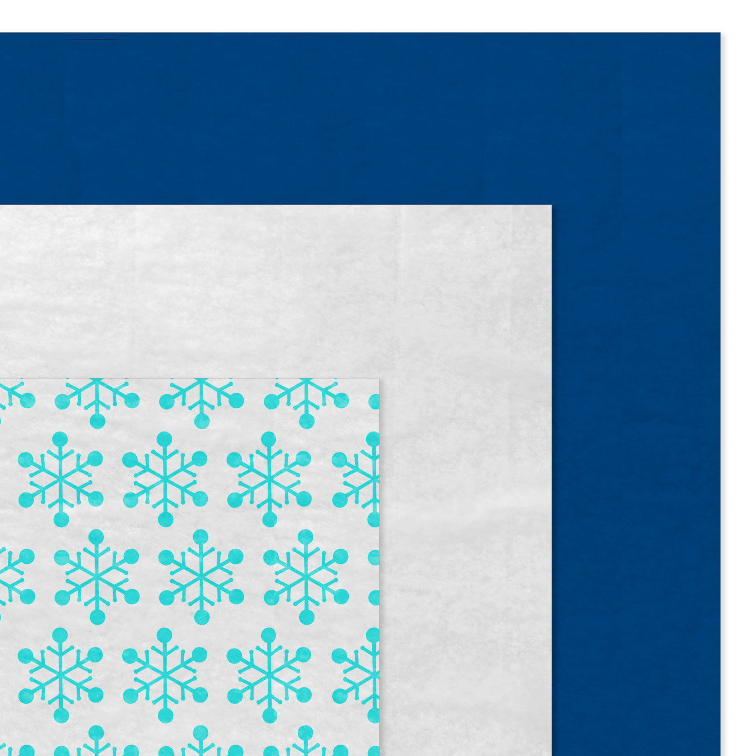 Snowflake Print, Blue and White Tissue Paper Pack flat image number 4