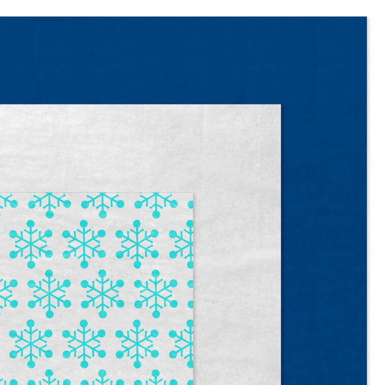 Snowflake Print, Blue and White Tissue Paper Pack flat image number 4