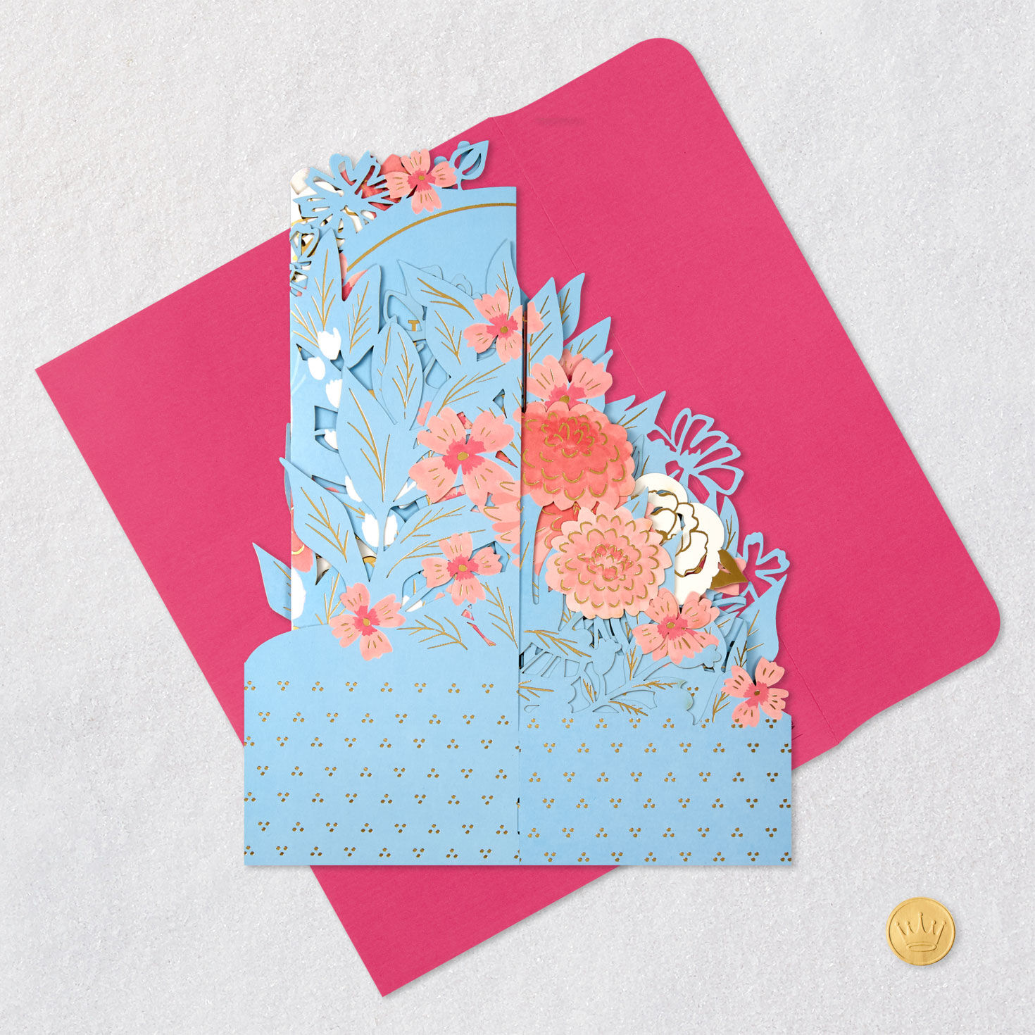 Flowers on Blue 3D Pop-Up Mother's Day Card  image number 7