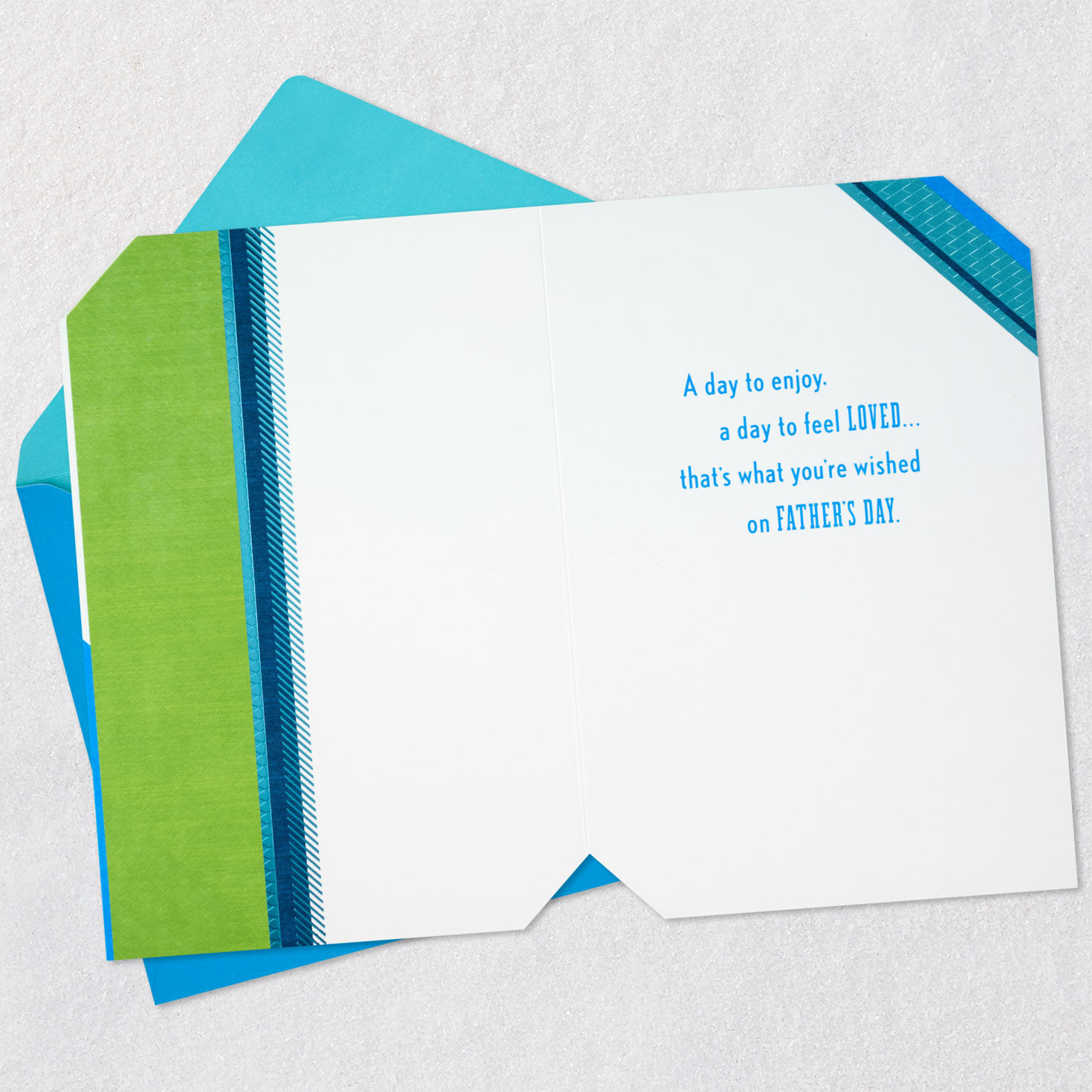 Modern Blue and Green Father's Day Card for Dad Open card with envelope image number 3