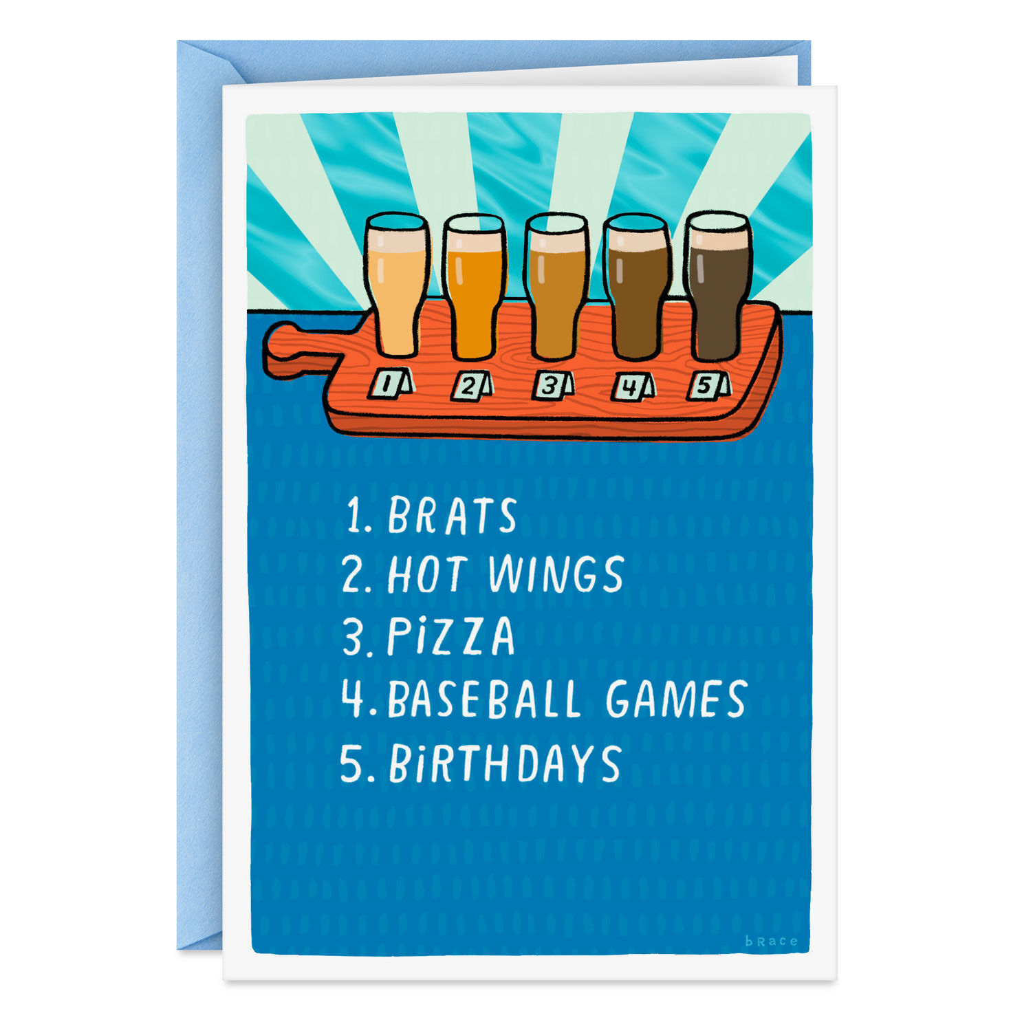 Beer Goes With Everything Funny Birthday Card