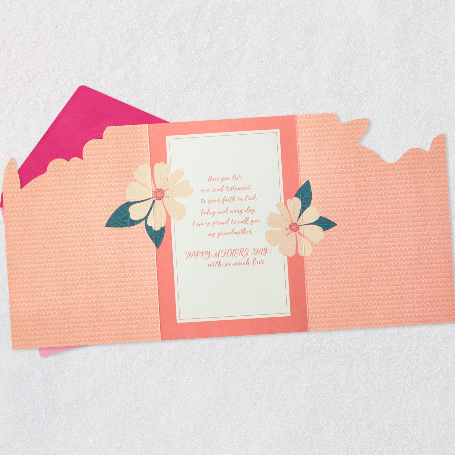 Floral Charm Mother's Day Card for Grandmother Open card with envelope image number 5