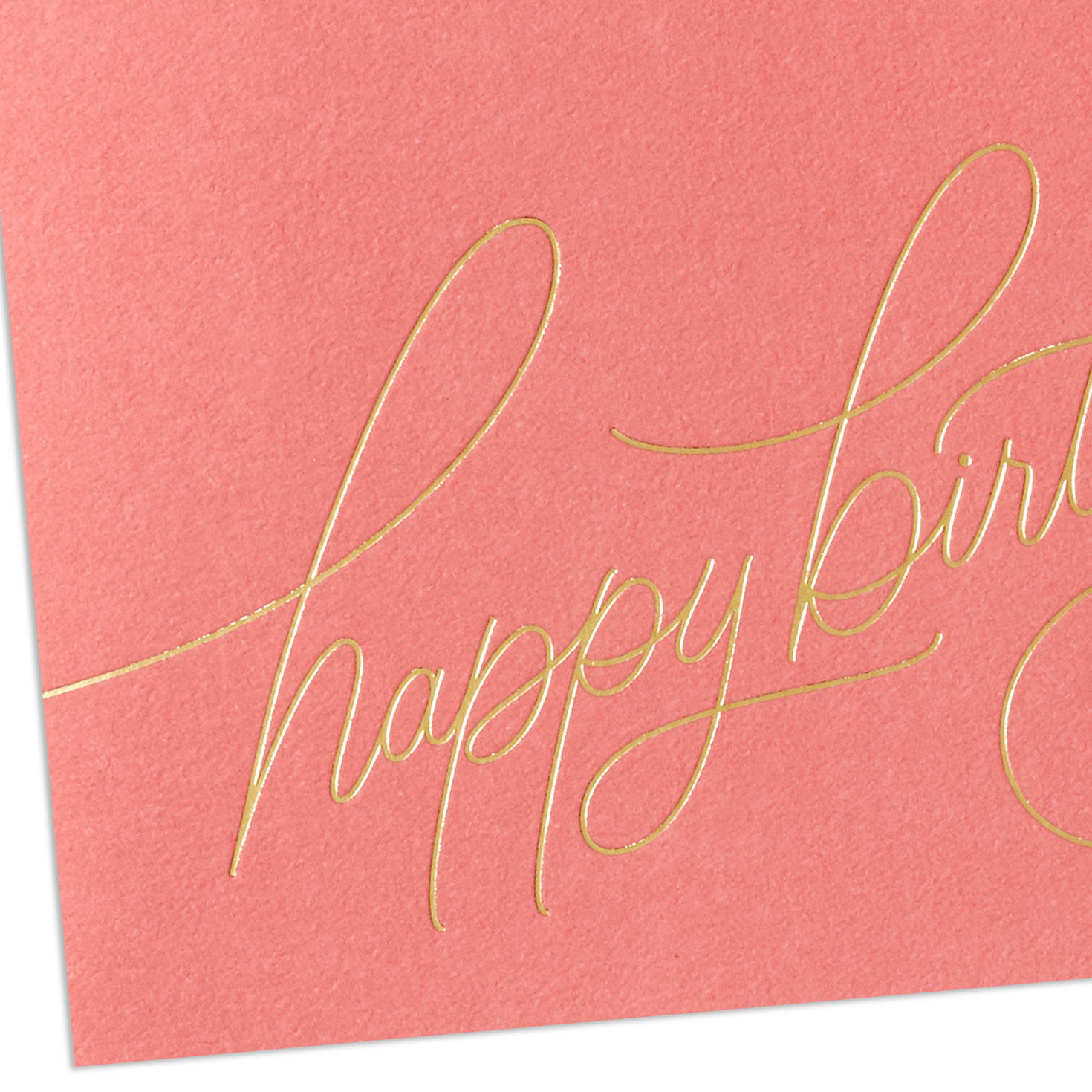 Gold Script on Pink Signature Birthday Card Card Front Detail image number 4