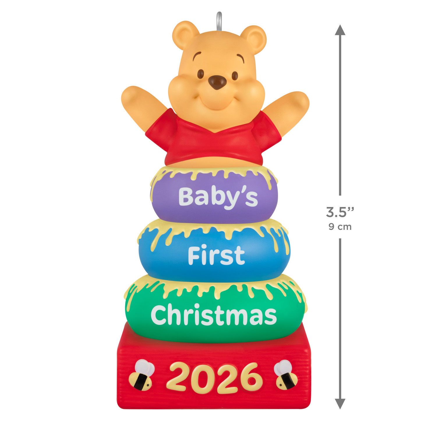 Pooh Stacking Rings Baby's First Keepsake Ornament measurement image number 3