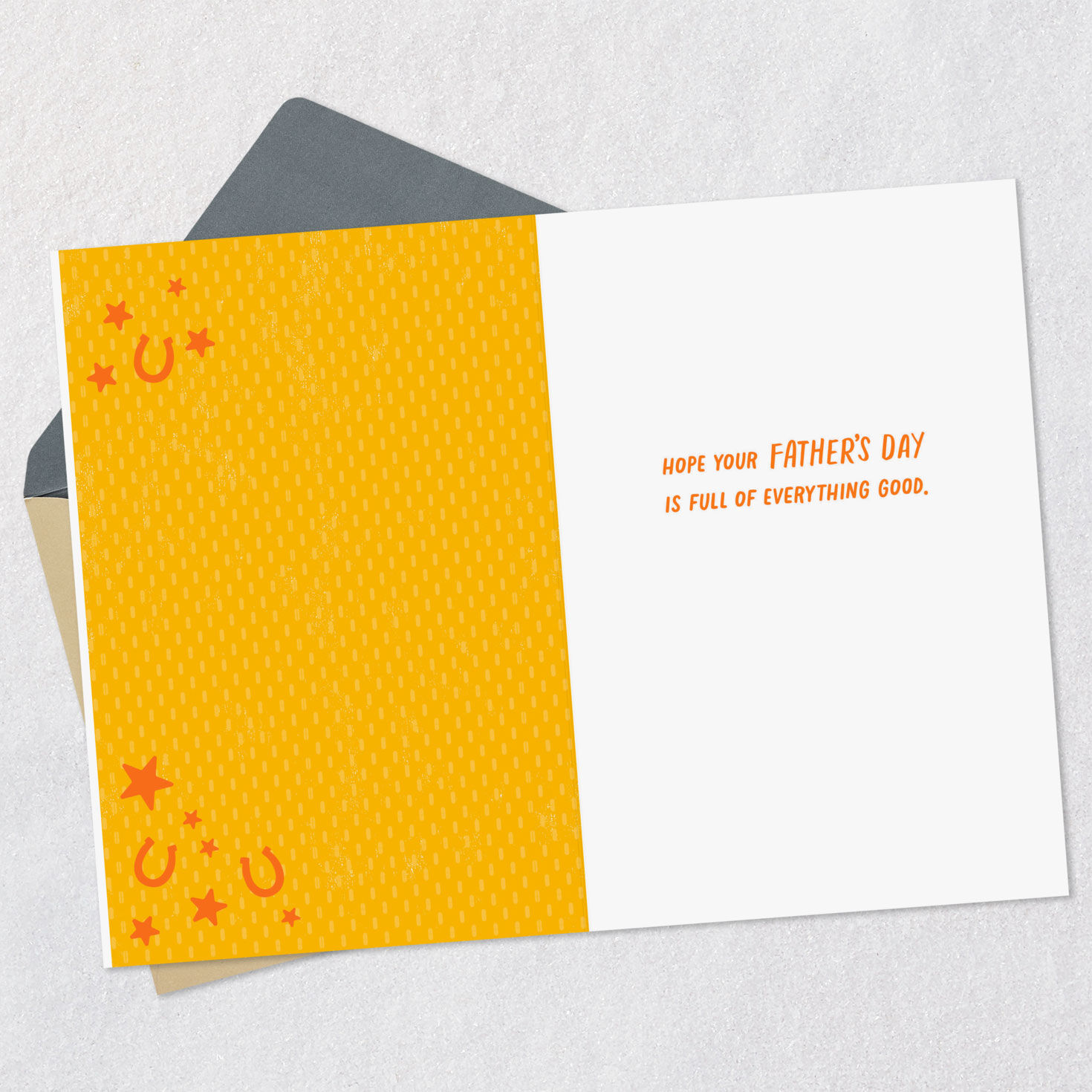 Lucky Horseshoe Father's Day Card Open card with envelope image number 3
