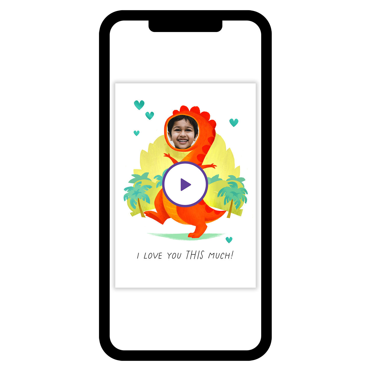 Fun Dinosaur Face eCard