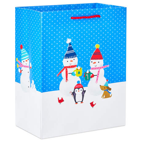 9.6" Snowmen and Friends Medium Holiday Gift Bag, , large