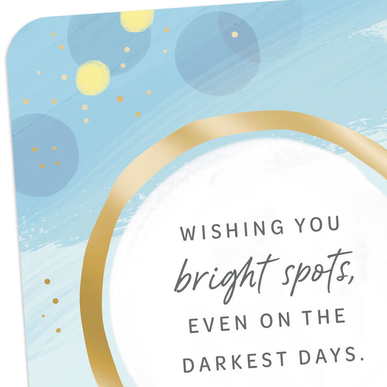 Blue Watercolor Dots Gold Circle Encouragement Card Card Front Detail image number 4