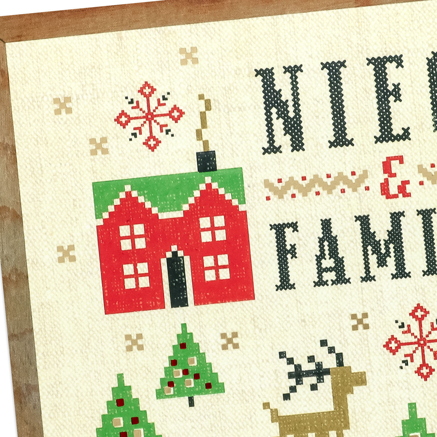 Cross-Stitch Wishes Niece Family Christmas Card Card Front Detail image number 4