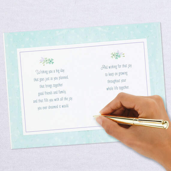 A Wish For Joy Floral Wedding Card, , large image number 7