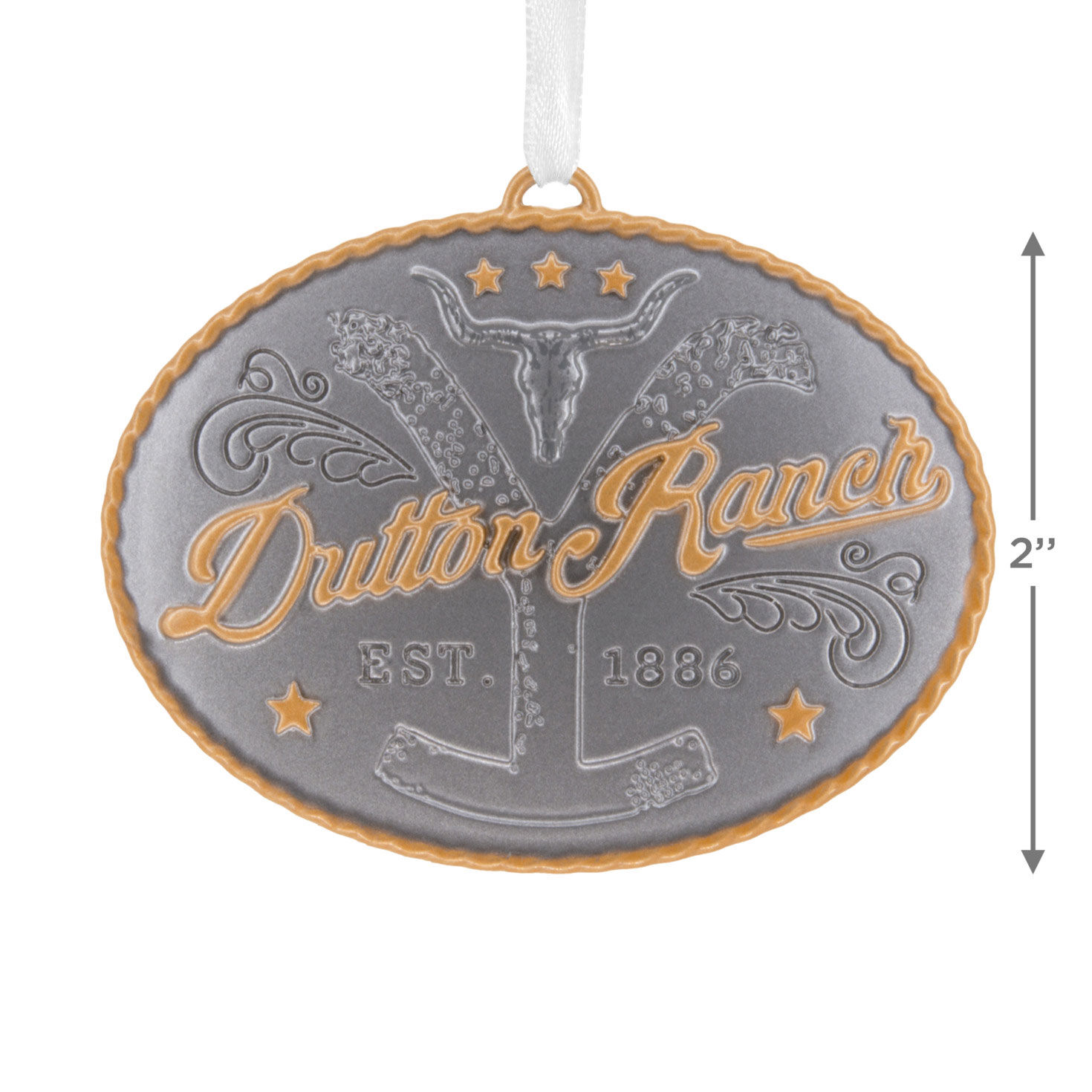 Dutton Ranch Belt Buckle Christmas Ornament measurement image number 3