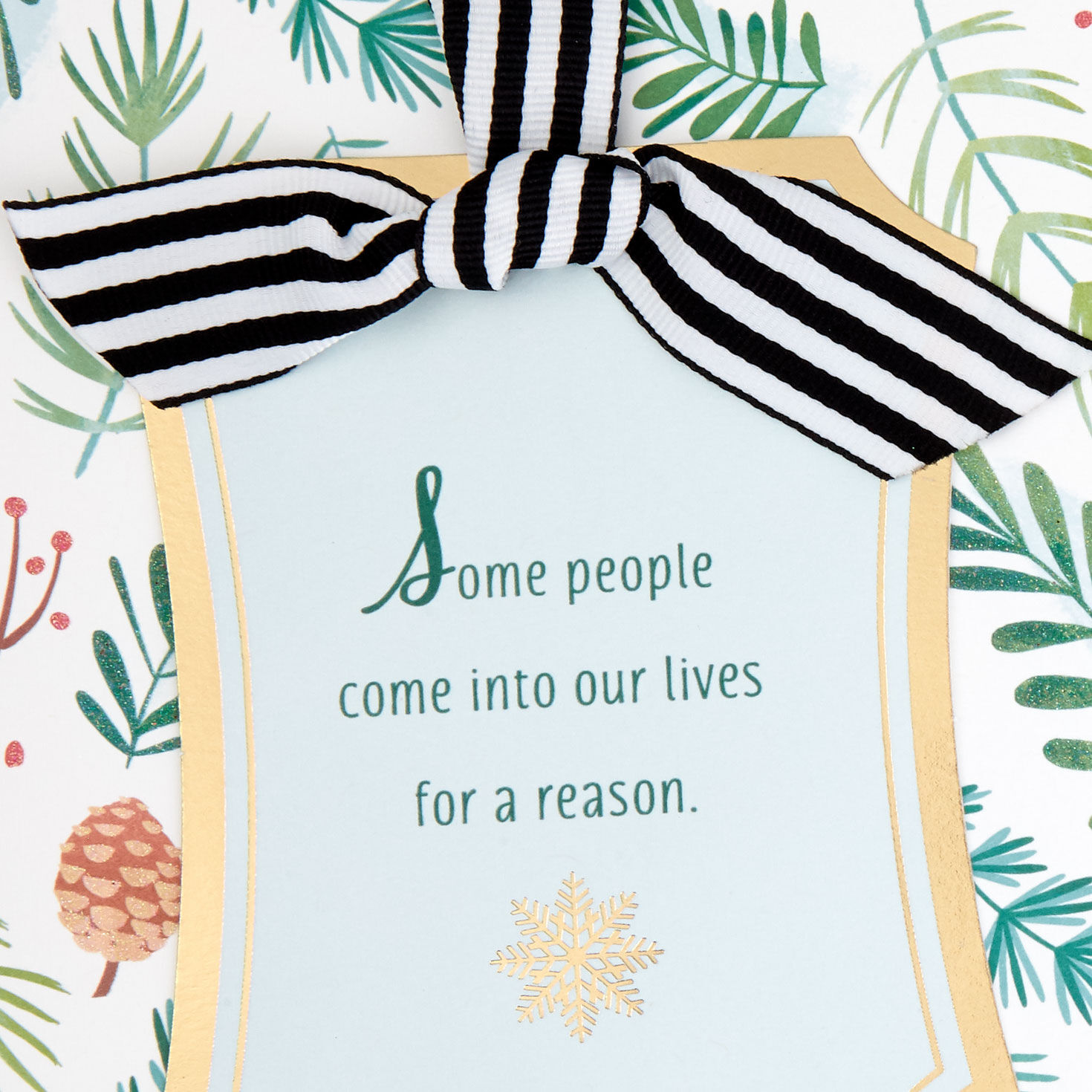 Elegant Pine Cones and Evergreen Sprigs Christmas Card Card Front Detail image number 5