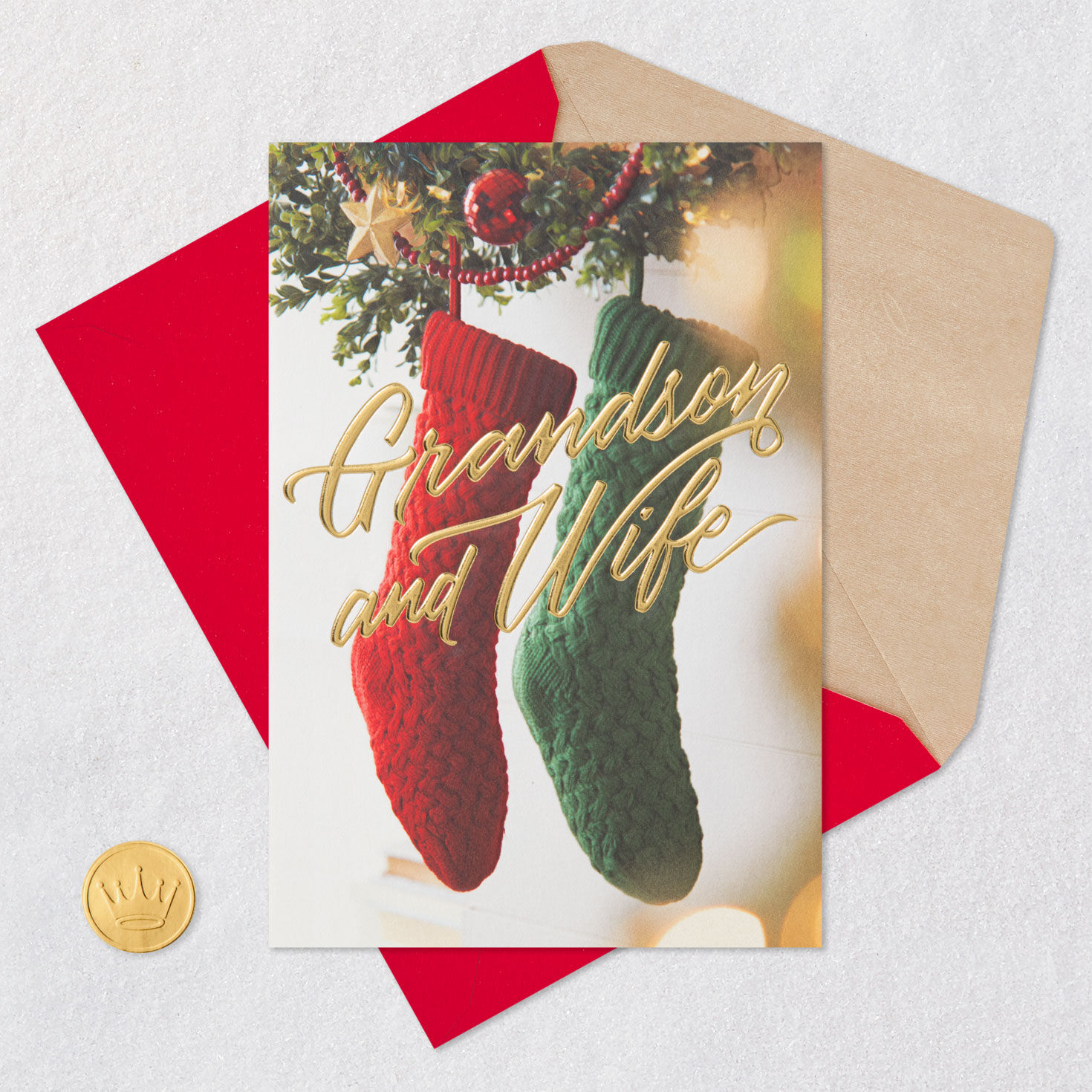 So Grateful for You Christmas Card for Grandson and Wife, , large image number 6
