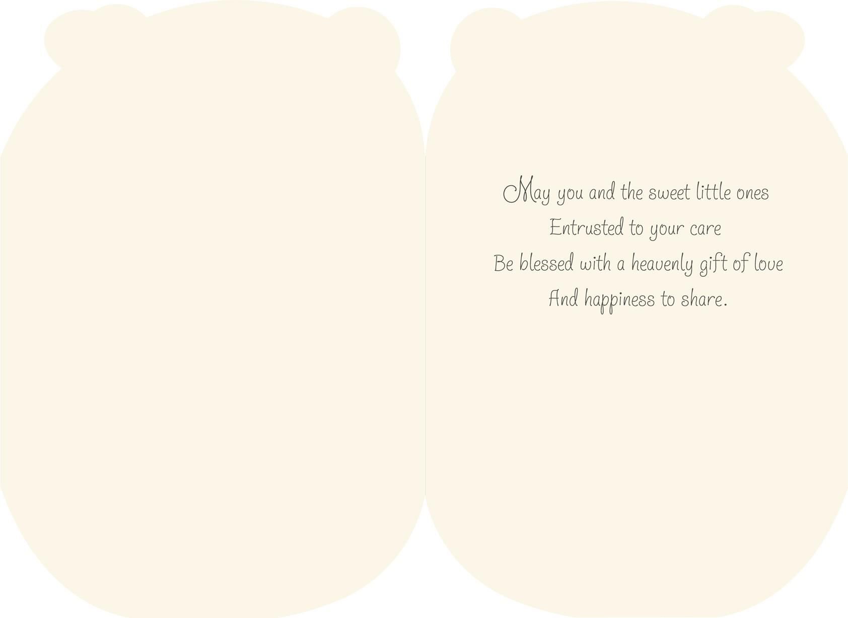 Noah's Ark Baptism Card for Multiples