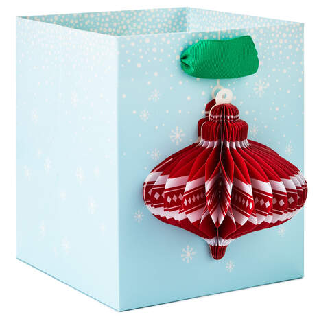 6.5" Honeycomb Ornament Christmas Gift Bag, , large