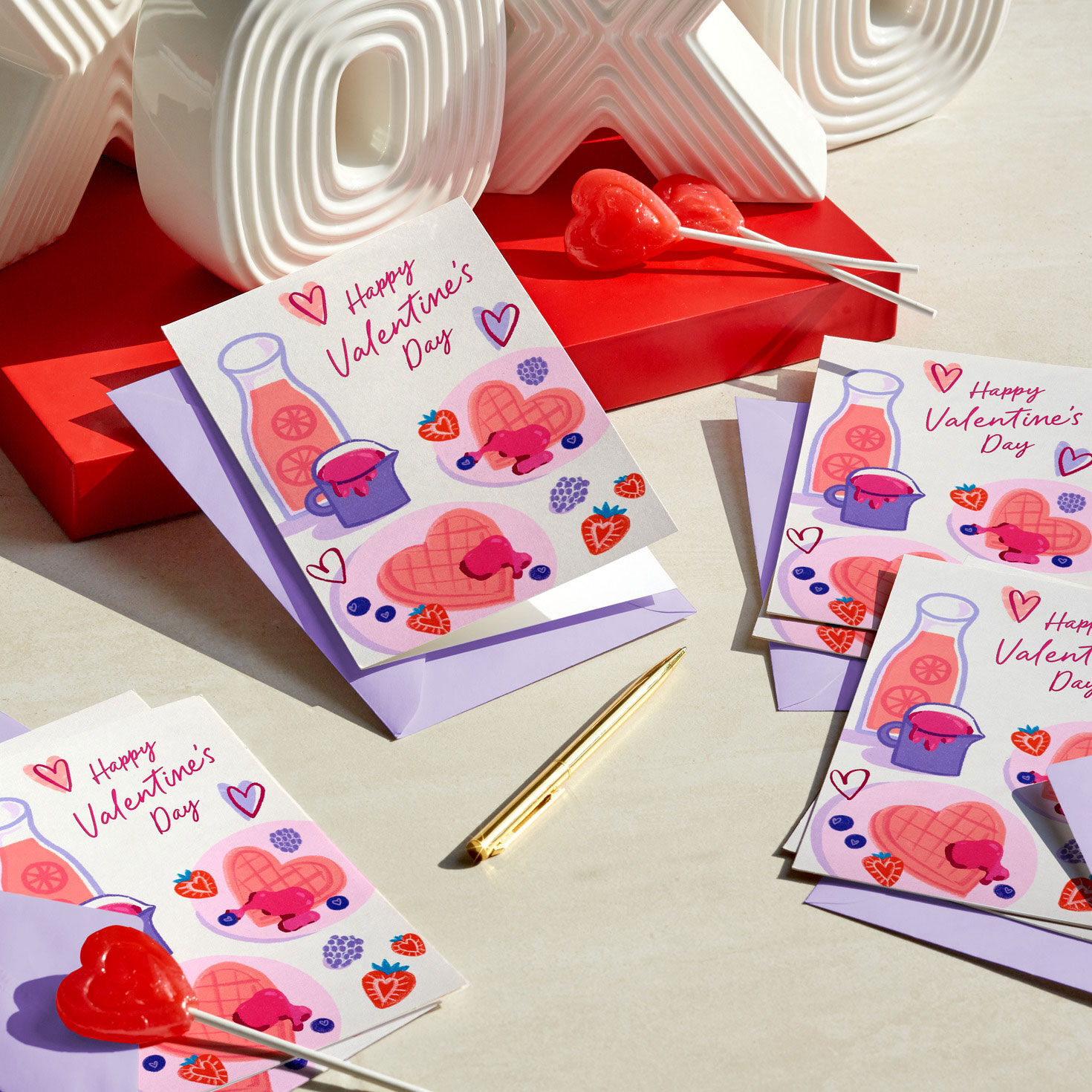 Waffles and OJ Valentine's Day Cards Pack in use image number 7
