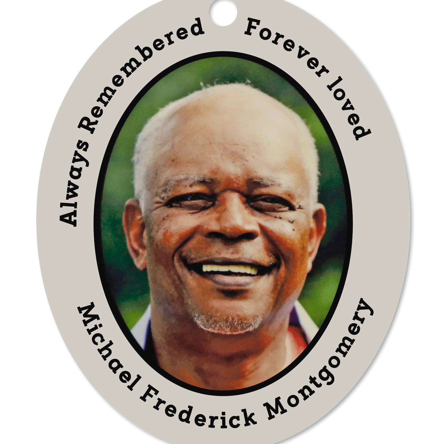 Vertical Oval Metal Personalized Ornament, Custom Photo and Text, , large image number 4