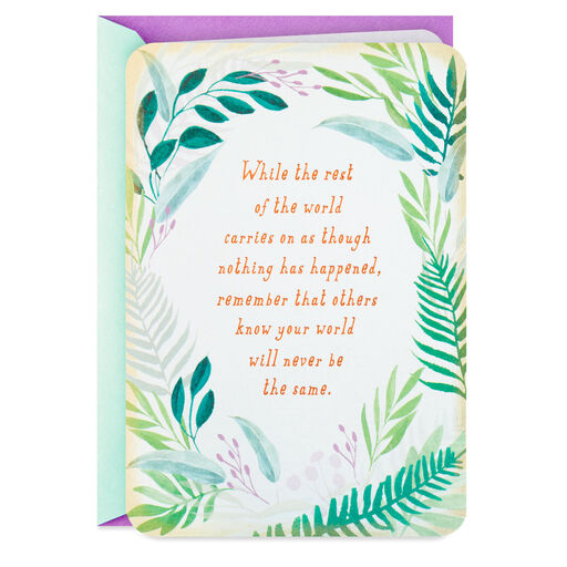 Fern and Leaf Border Sympathy Card, 