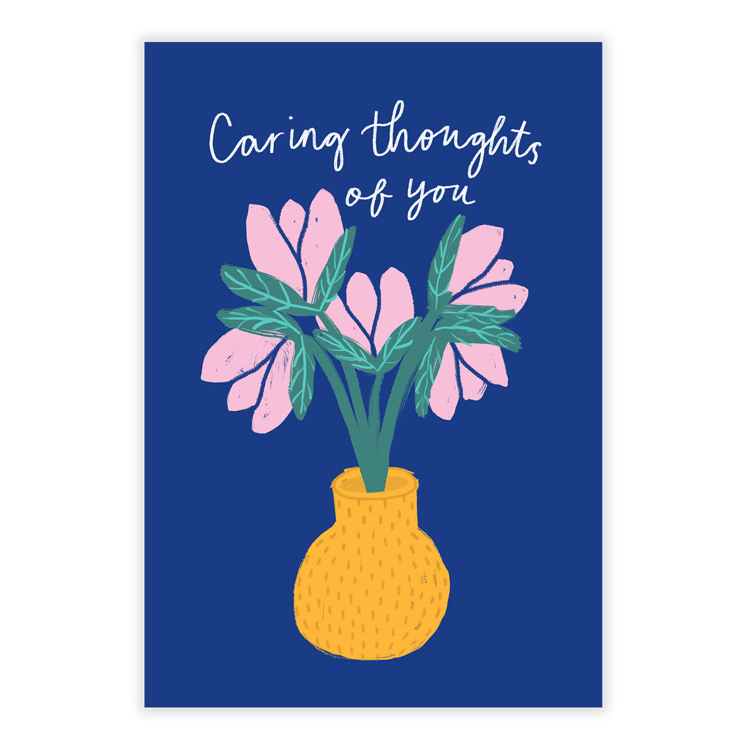 Pink Flowers in Vase Personalized Support Card phone with card front image number 2