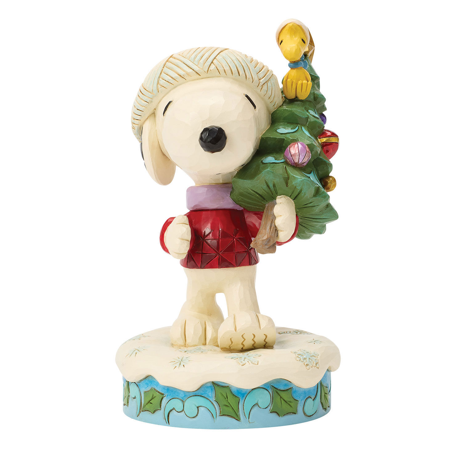 Jim Shore Snoopy Carrying Christmas Tree Statue side image number 3