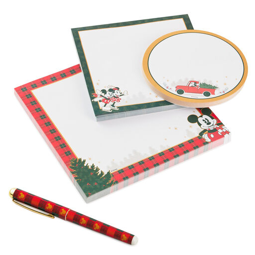 Disney Mickey and Minnie Christmas Memo Pads 3-Pack With Pen, 